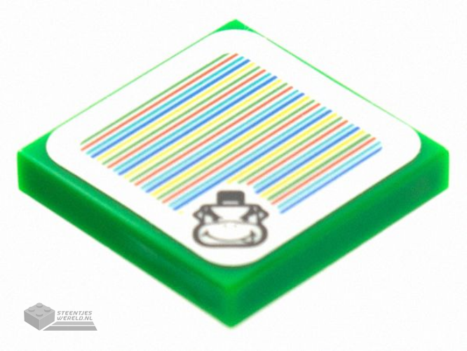 3068pb1378 – Tile 2 x 2 with Super Mario Scanner Code Bowser Jr. Pattern (Sticker) – Sets 71360 / 71439