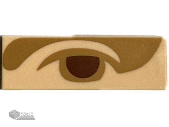 63864pb265 – Tile 1 x 3 with Reddish Brown Left Eye with Medium Nougat Eyelid and Shadow Pattern (Mona Lisa)