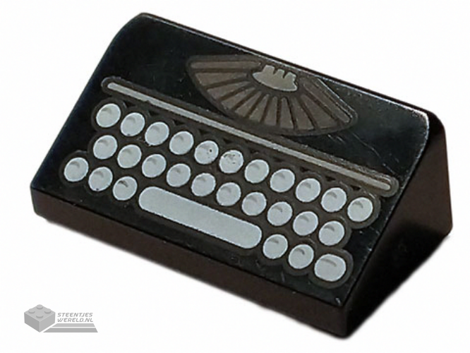 85984pb291 - Slope 30 1 x 2 x 2/3 with Manual Typewriter Vintage Keyboard Pattern