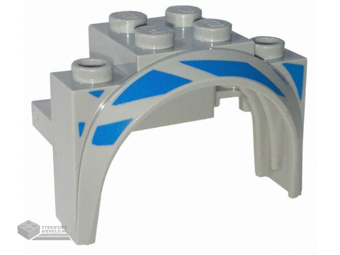 18974pb01R – Vehicle, Mudguard 4 x 2 1/2 x 2 1/3 with Arch Round with Blue Stripes Pattern Model Right Side