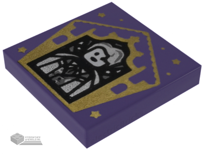 3068bpb1747 - Tile 2 x 2 with Groove with Chocolate Frog Card Gilderoy Lockhart Pattern
