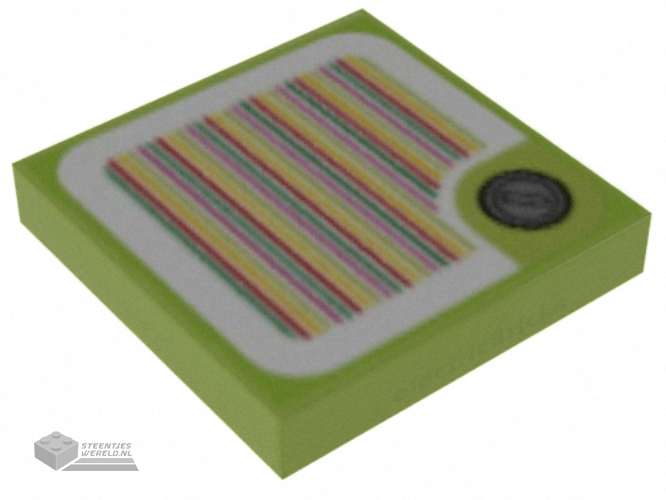 3068pb1485 - Tile 2 x 2 with Super Mario Scanner Code Red Coin Block, Round Corner Pattern (Sticker) - Set 71382