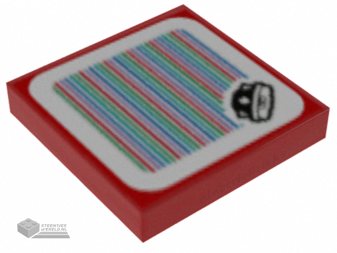 3068pb1484 – Tile 2 x 2 with Super Mario Scanner Code Spiny Pattern (Sticker) – Set 71382