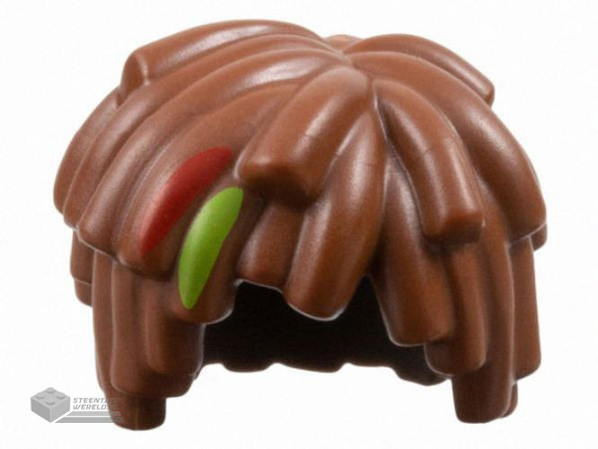 2003pb02 - Minifigure, Hair Short Layered Mop Top with Lime and Red Streaks Pattern