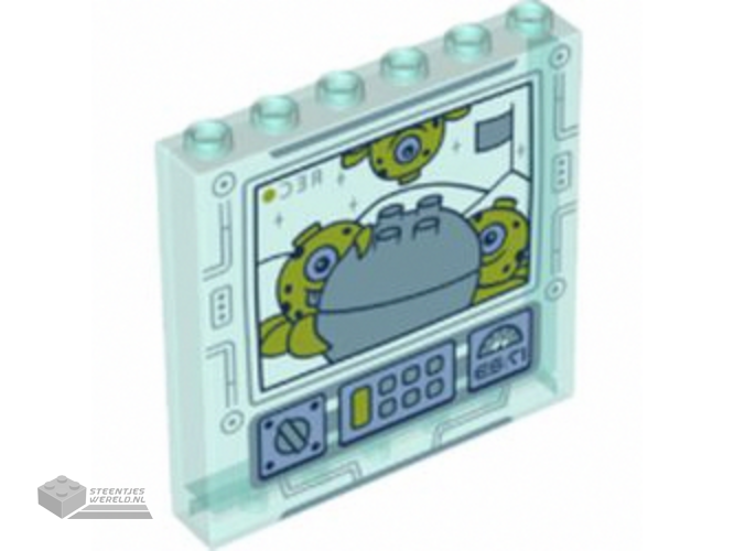 59349pb236 – Panel 1 x 6 x 5 with Aliens and Rock Boulder on Screen with Buttons and Dials Pattern