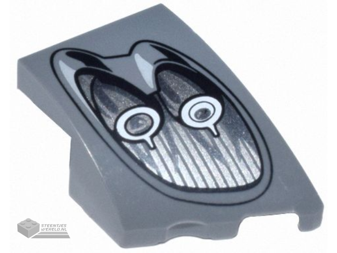 80178pb006 – Wedge 3 x 2 Right No Studs with Pagani Utopia Car Headlight, 2 Silver Bulbs and Black Outline Pattern
