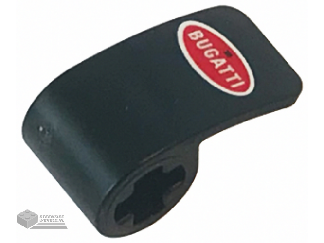 89679pb002 – Technic, Panel Curved 2 x 1 x 1 with Red and White Oval Bugatti Logo Pattern