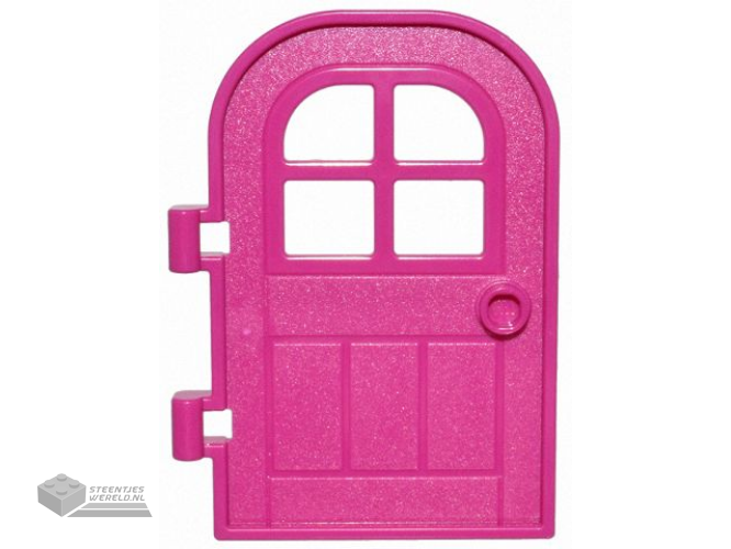 5257 – Door 1 x 4 x 6 Curved Top with Window with 4 Panes and Stud Handle, Reinforced Edge