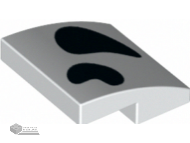15068pb365 – Slope, Curved 2 x 2 x 2/3 with 2 Black Dalmatian Spots Pattern