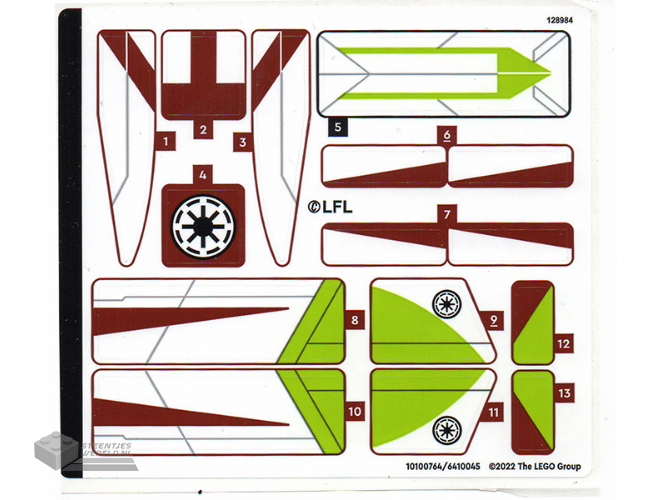 75333stk01 – Sticker Sheet for Set 75333 – (10100764/6410045)