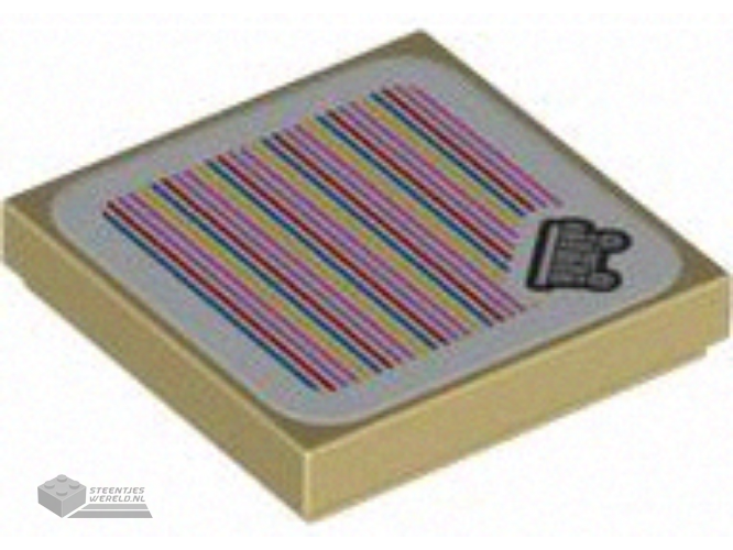 3068pb2311 – Tile 2 x 2 with Super Mario Scanner Code Mine Kart Pattern (Sticker) – Set 71425
