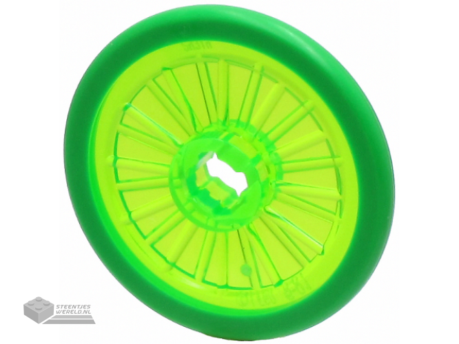 24314pb02 – Wheel Wheelchair with Molded Bright Green Hard Rubber Tire Pattern