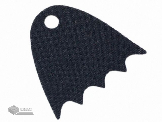 37157 - Minifigure Cape Cloth, Scalloped 5 Points with Single Top Hole (Juniors Batman) - Spongy Stretchable Fabric