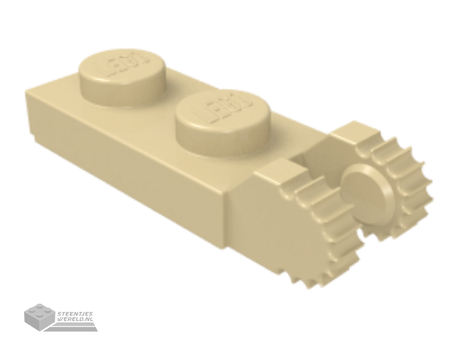 44302 – Scharnier Plaat 1 x 2 Locking met 2 Fingers op uiteinde (Undetermined Type)