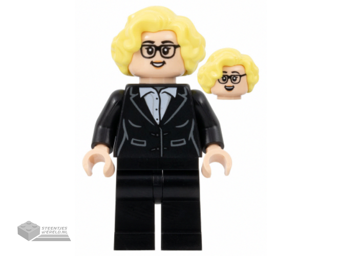 soc168 – Soccer Coach – Black Suit, Glasses, Bright Light Yellow Hair