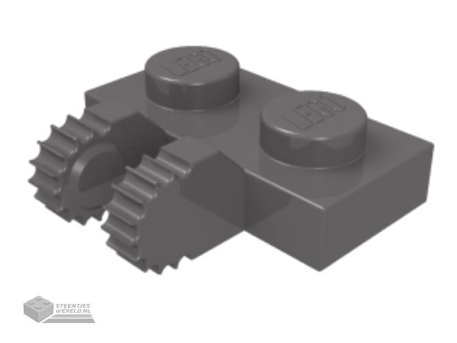 60471 – Scharnier Plaat 1 x 2 Locking met 2 Fingers op zijkant en 9 Teeth