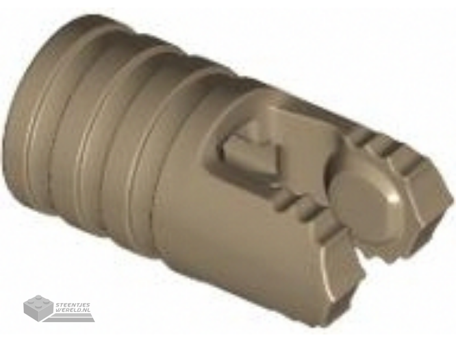 57360 – Scharnier Cylinder 1 x 2 Locking met 2 Fingers, 7 Teeth en Technic as gat op uiteindes zonder gleuven