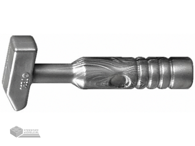 11402h - Minifigure, Utensil Tool Cross Pein Hammer - 3-Rib Handle