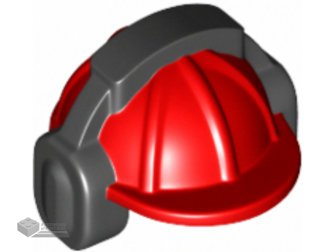 18899pb01 – Minifigure, Headgear Helmet Construction with Molded Black Ear Protectors / Headphones Pattern