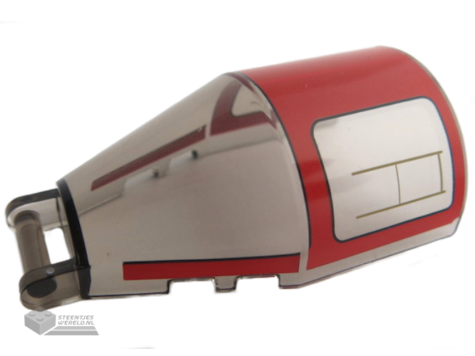 92279pb013 – Windscreen 6 x 4 x 2 Round with Bar Handle with Red Roof and Stripes Pattern