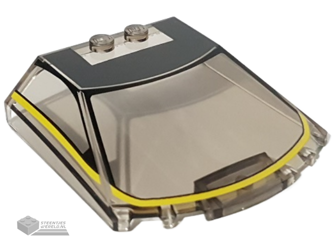65633pb08 – Windscreen 6 x 6 x 1 1/3 Straight Sides with Black Roof with Yellow Stripe Pattern