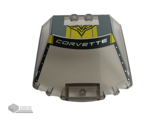 65633pb04 - Windscreen 6 x 6 x 1 1/3 Straight Sides with Silver 'CORVETTE' and Logo Pattern