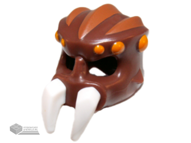 15472pb01 – Minifigure, Headgear Mask Spider with Molded White Pincers and Printed Orange Spots and Dark Orange Ridges Pattern