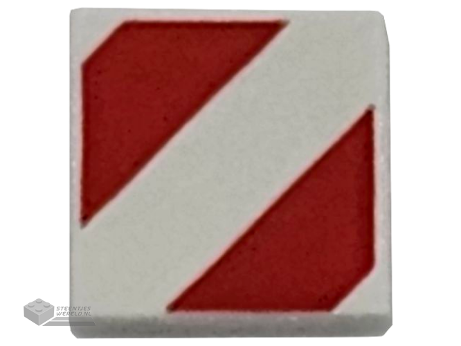 3070pb361 – Tile 1 x 1 with Red Danger Stripes Pattern