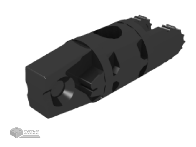 30554b – Scharnier Cylinder 1 x 3 Locking met 1 Finger en 2 Fingers op uiteindes, 9 Teeth, met gat