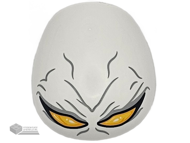 21560pb16 – Large Figure Armor, Round, Smooth with Large Bright Light Orange Eyes and Dark Bluish Gray Wrinkles Pattern