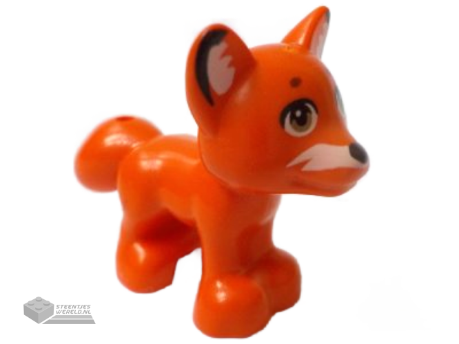 19532pb07 – Fox, Friends / Elves with Black Nose, Dark Tan Eyes, White Face, Ears and Tail Markings Pattern