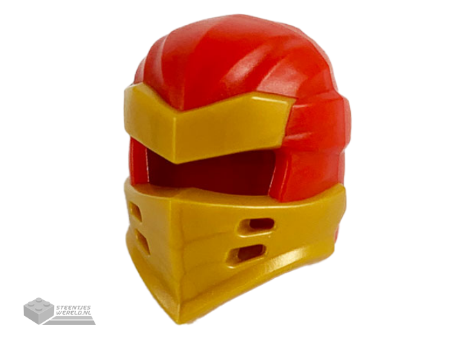 66953pb04 – Minifigure, Headgear Ninjago Wrap Type 7 with 4 Slits on Front and Red Fabric Pattern