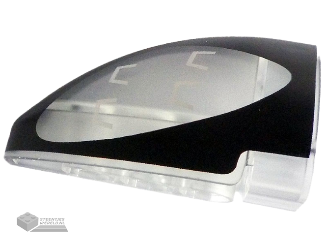 2442pb003 – Technic, Panel Curved 5 x 3 x 2 Corner Quarter Ellipse, Right with Black and Silver Porsche GT4 e-Performance Headlight Pattern