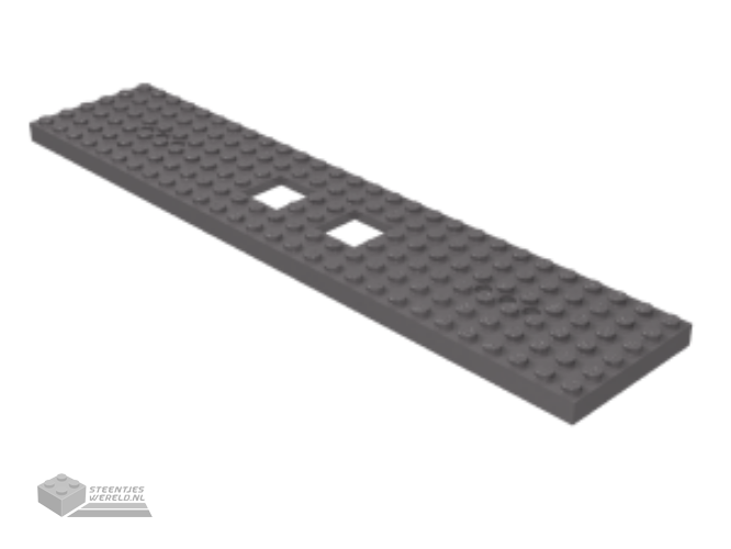 92339 – Train Base 6 x 28 met 2 Square Cutouts en 3 Round gaten op elk uiteinde