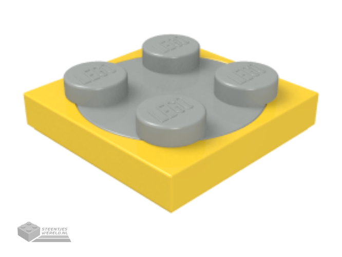 3680c01 - Turntable 2 x 2 Plaat met Light Gray bovenkant (3680 / 3679)