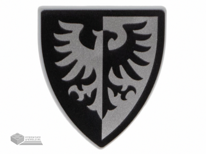 3846pb055 – Minifigure, Shield Triangular with Black and Silver Falcon Pattern