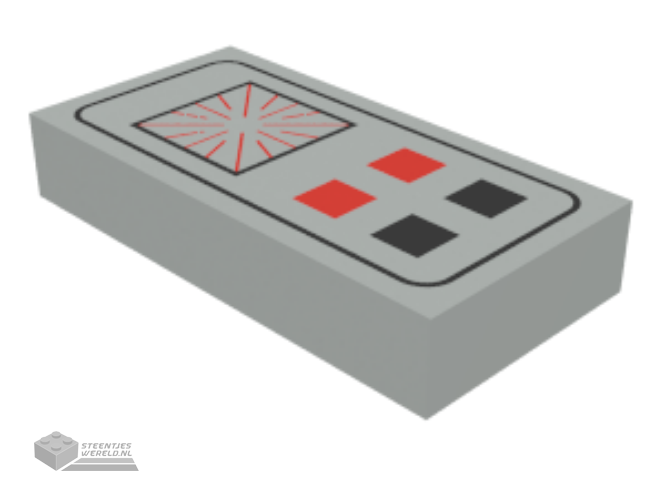3069p25 – Tile 1 x 2 with Red and Black Buttons Computer Pattern