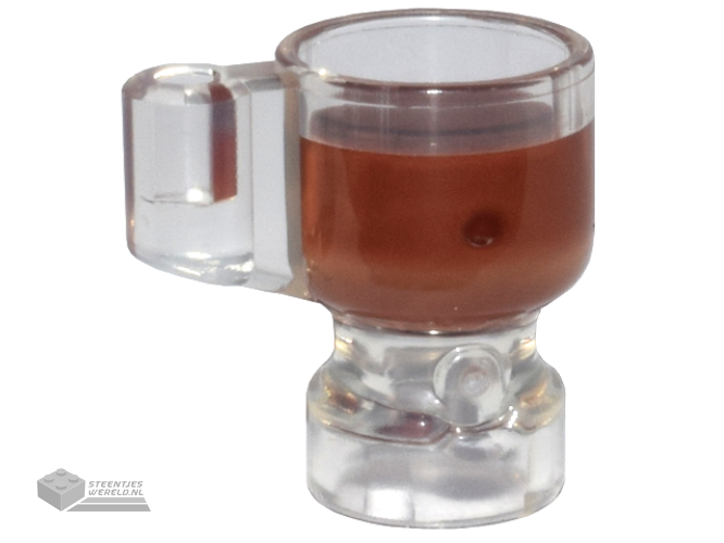 68495pb03 - Minifigure, Utensil Stein / Cup with Molded Reddish Brown Drink Pattern