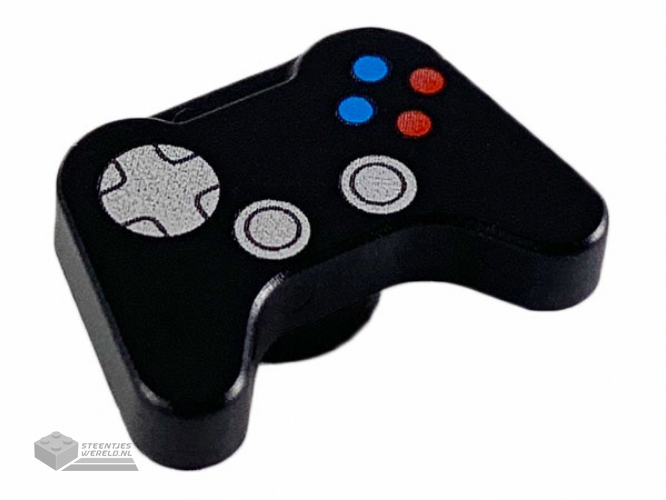 53118pb01 - Minifigure, Utensil Video Game Controller with Silver Directional Pad and Thumbsticks, Blue and Red Buttons Pattern