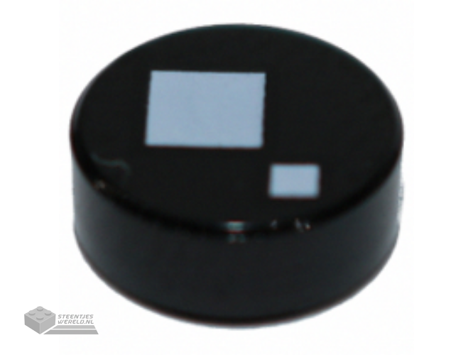 98138pb072 - Tile, Round 1 x 1 with 2 White Squares Pattern (BrickHeadz Standard Eye)