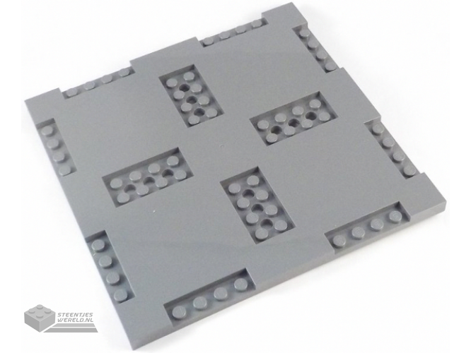 69958 - Steen, aangepast 16 x 16 x 2/3 met 1 x 4 en 2 x 4 Indentations