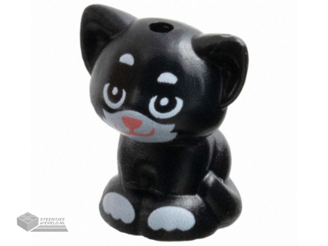 69902pb03 - Cat, Friends, Baby Kitten, Sitting with White Eyes Outline, Muzzle and Paws, and Coral Nose and Mouth Pattern (Shadow)