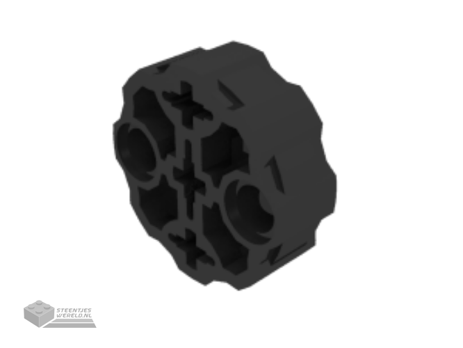 98585 – Technic, Technic as Connector Block rond met 2 pin gaten en 3 Technic as gaten (Hero Factory wapen loop)