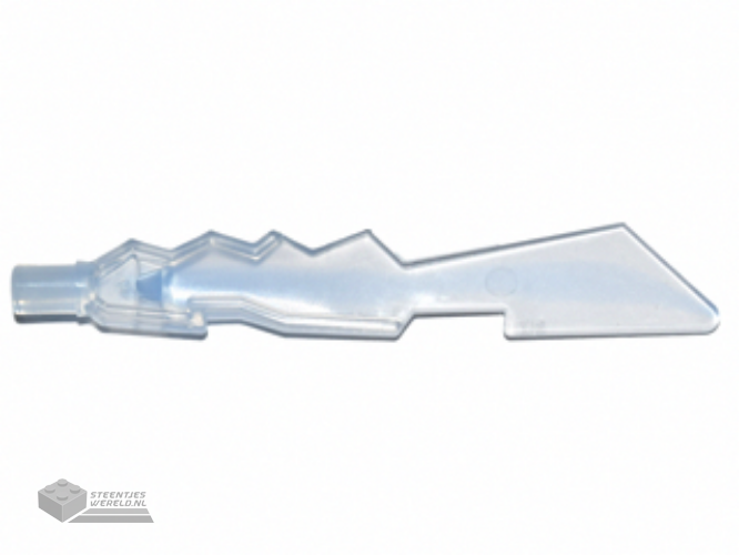 11439pb04 – Minifigure, Weapon Sword Blade with Jagged Edges and Bar End with Marbled Trans-Medium Blue Pattern